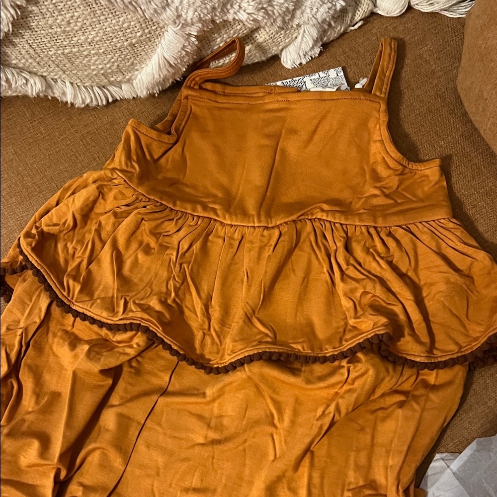 Kate Quinn Rust Ruffle Jumpsuit - Picture 3 of 5